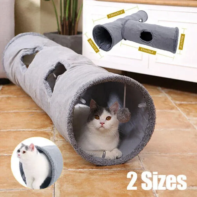 Cat Tunnel Pet Toys Play Hide Tube With Ball For Large Cat Dogs Rabbit - S view 2