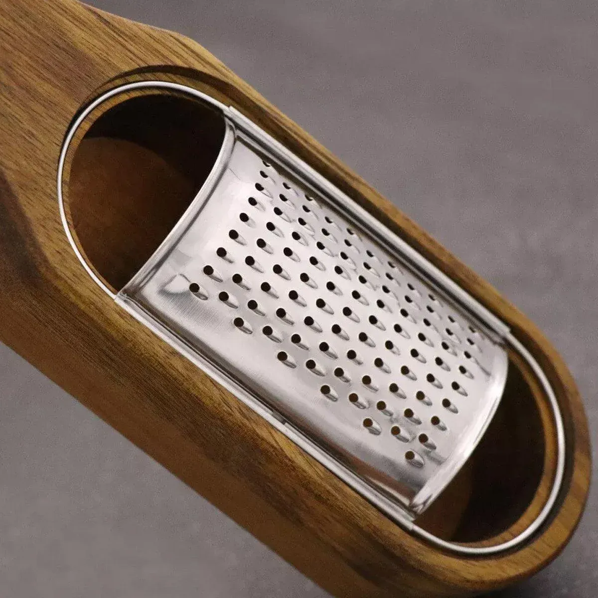 Premium Stainless Steel Cheese Grater with Acacia Wood Handle Scraper Planer view 13