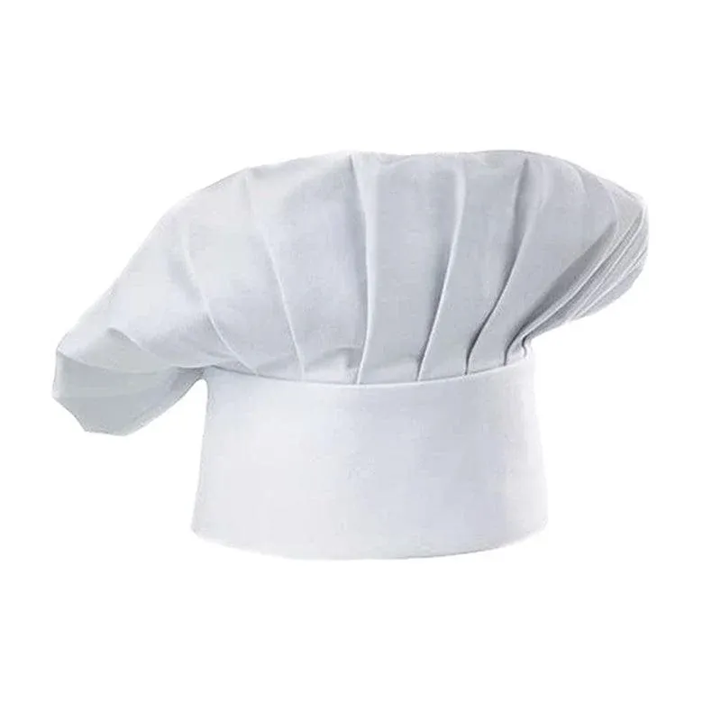 Adjustable Chef Cap with Elastic Band for Kitchen Cooking Baking Catering Use