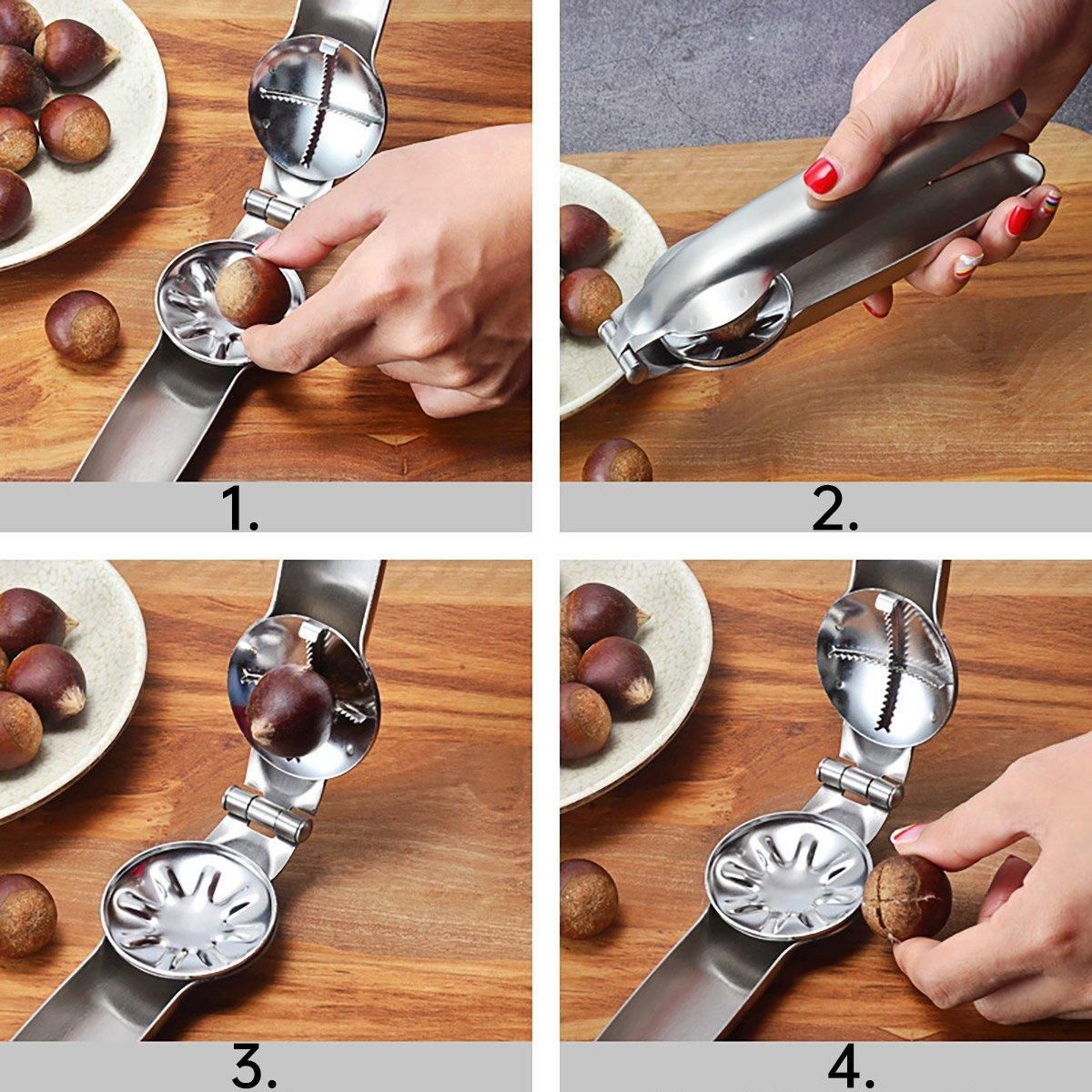 Chestnut Opener 304 Stainless Steel Cross Chestnut Shell Stripper Nut Cracker view 6