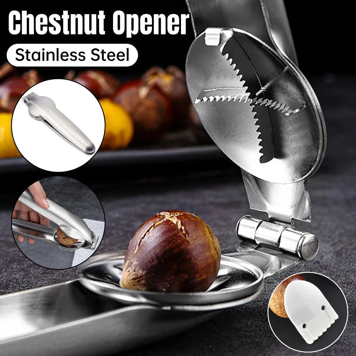 Chestnut Opener 304 Stainless Steel Cross Chestnut Shell Stripper Nut Cracker view 14