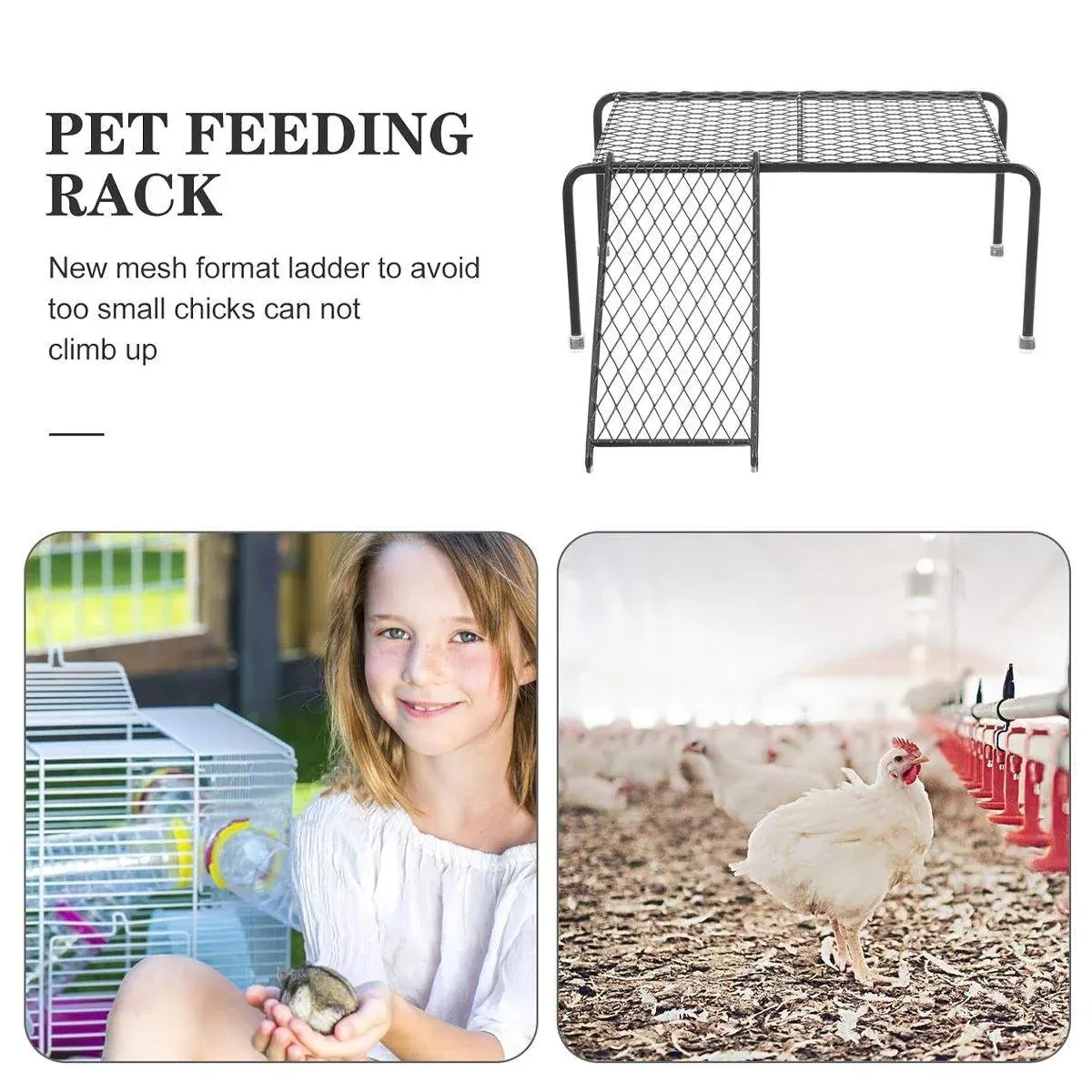 Metal Iron Chicken Feeding Ladder Grid Shelving Landscaping Platform Supplies view 8