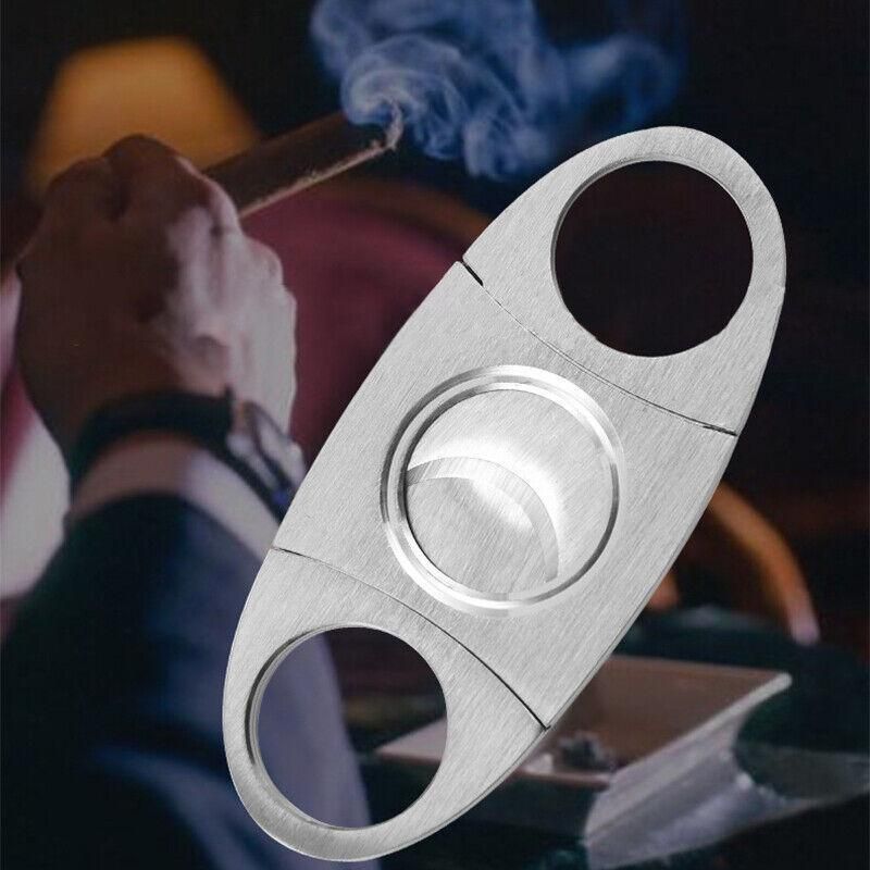 Cigar Cutter Double Blades Knife Scissors Stainless Steel Tobacco Tool view 3