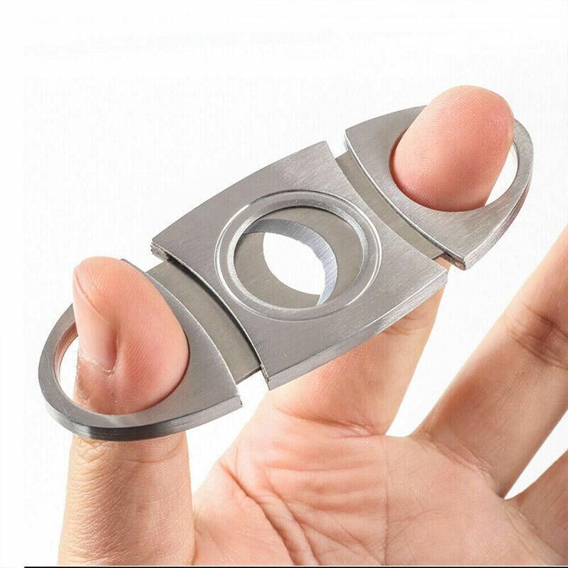 Cigar Cutter Double Blades Knife Scissors Stainless Steel Tobacco Tool view 6