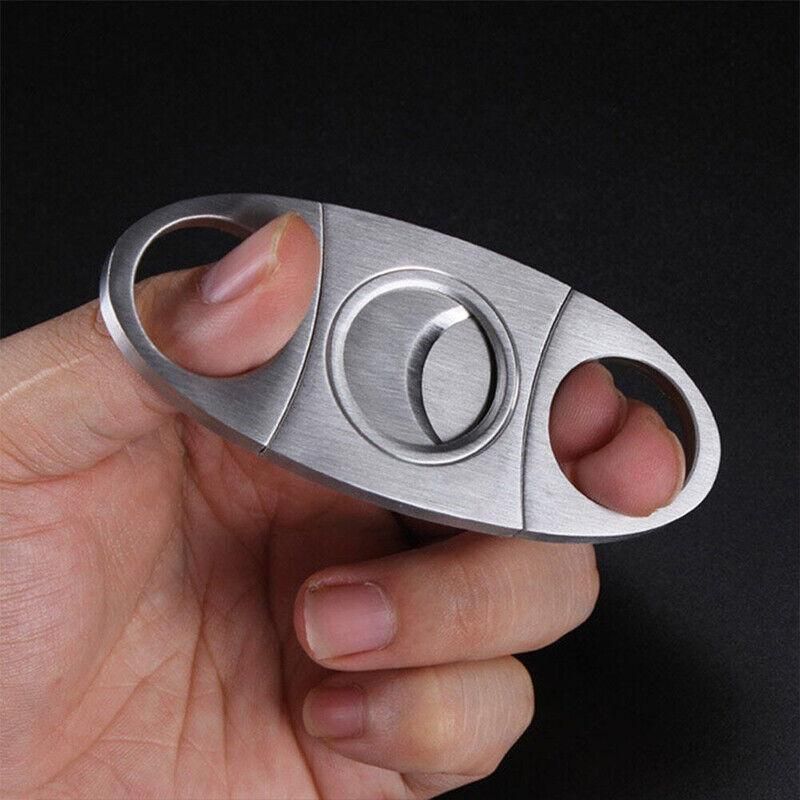 Cigar Cutter Double Blades Knife Scissors Stainless Steel Tobacco Tool view 7