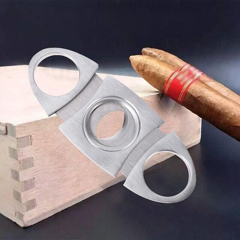 Cigar Cutter Double Blades Knife Scissors Stainless Steel Tobacco Tool view 8