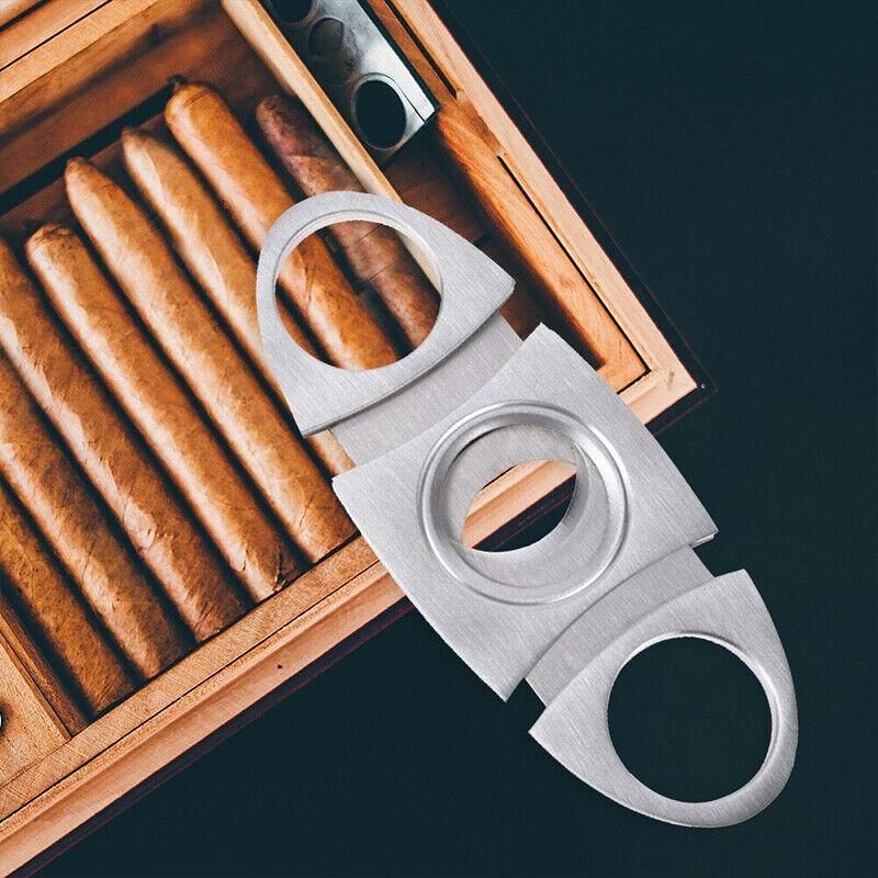 Cigar Cutter Double Blades Knife Scissors Stainless Steel Tobacco Tool view 9