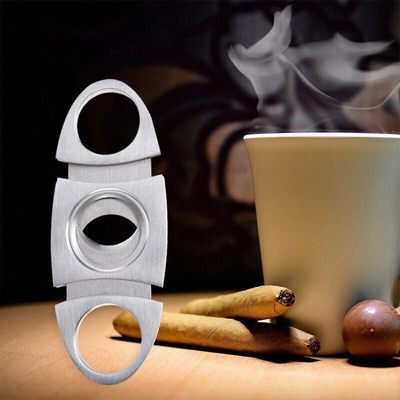 Cigar Cutter Double Blades Knife Scissors Stainless Steel Tobacco Tool view 10