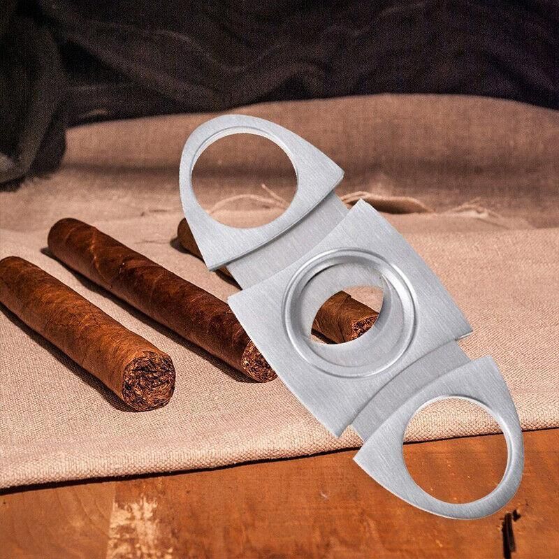 Cigar Cutter Double Blades Knife Scissors Stainless Steel Tobacco Tool view 11