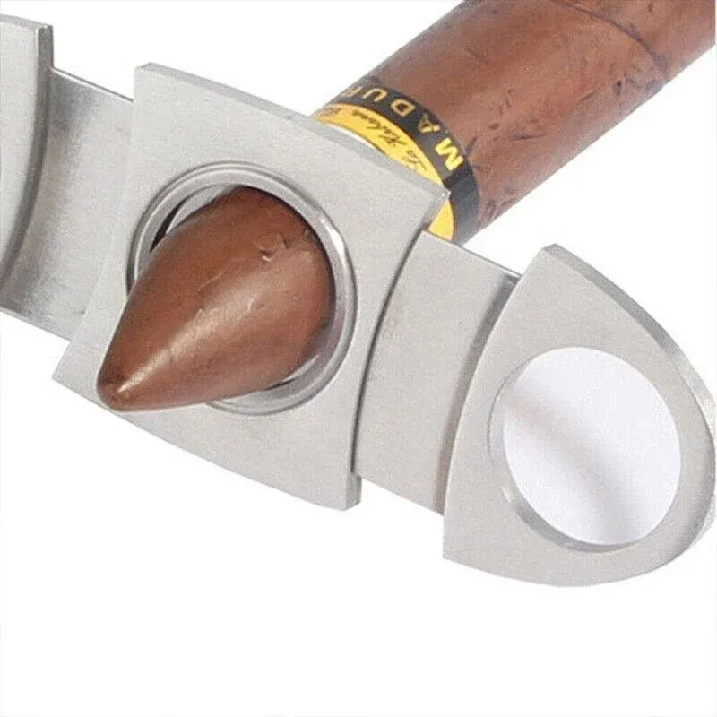 Cigar Cutter Double Blades Knife Scissors Stainless Steel Tobacco Tool view 12