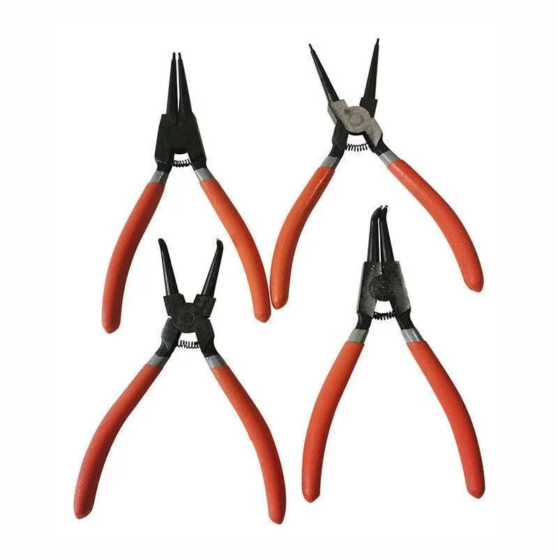 4 Pcs 7inch Circlip Plier Snap Ring Pliers Heavy Duty External Internal With Pouch view 3