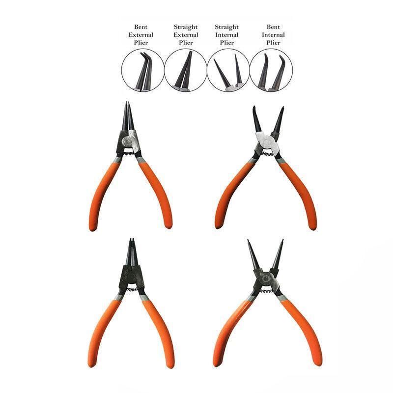 4 Pcs 7inch Circlip Plier Snap Ring Pliers Heavy Duty External Internal With Pouch view 8