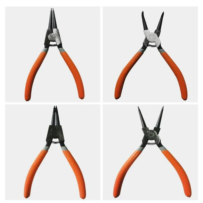 4 Pcs 7inch Circlip Plier Snap Ring Pliers Heavy Duty External Internal With Pouch view 12