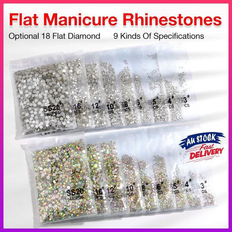 1440Pcs Glitter Rhinestones Crystal Flat Clear Bottom Glass Nail Art Nail view 2