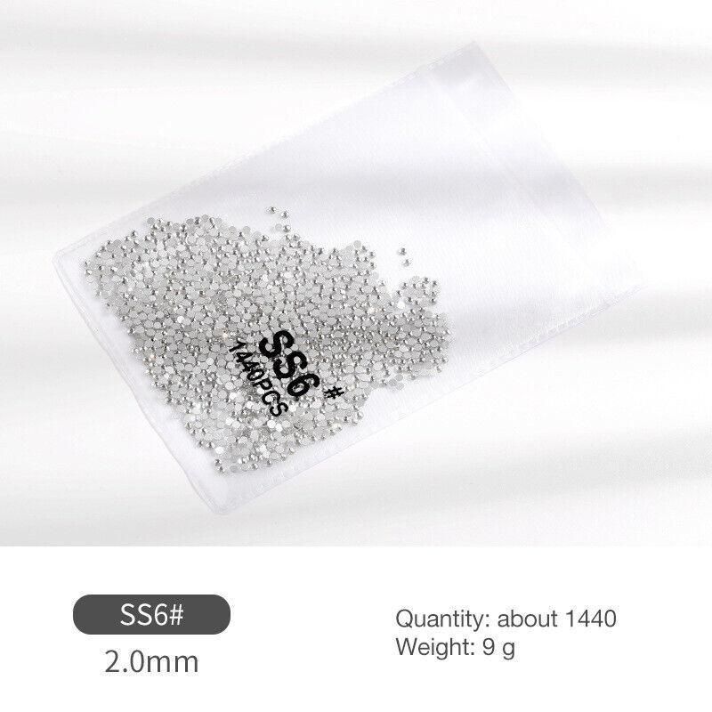 1440Pcs Glitter Rhinestones Crystal Flat Clear Bottom Glass Nail Art Nail view 5