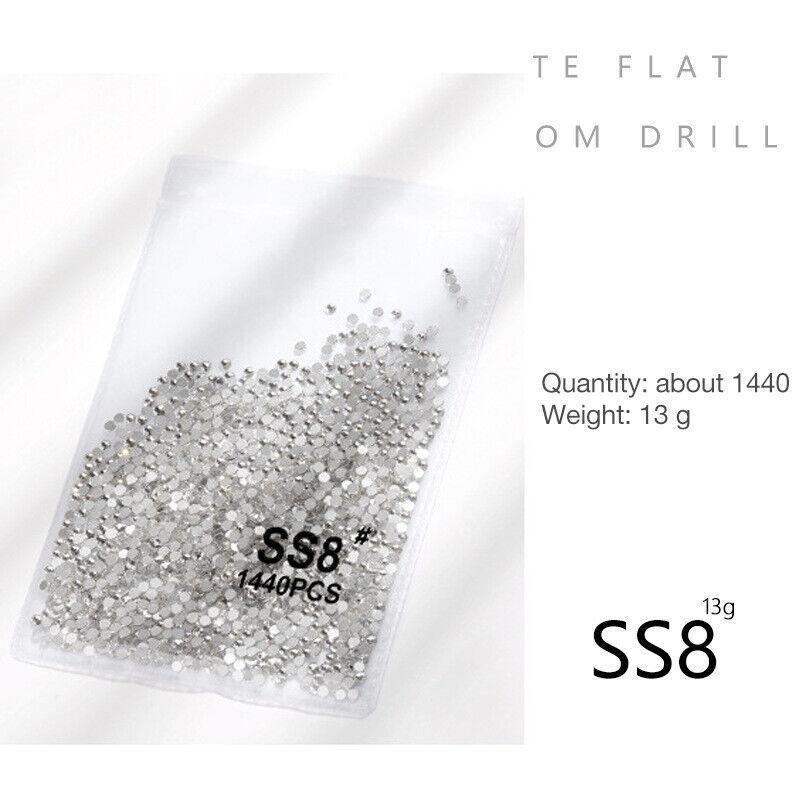 1440Pcs Glitter Rhinestones Crystal Flat Clear Bottom Glass Nail Art Nail view 9