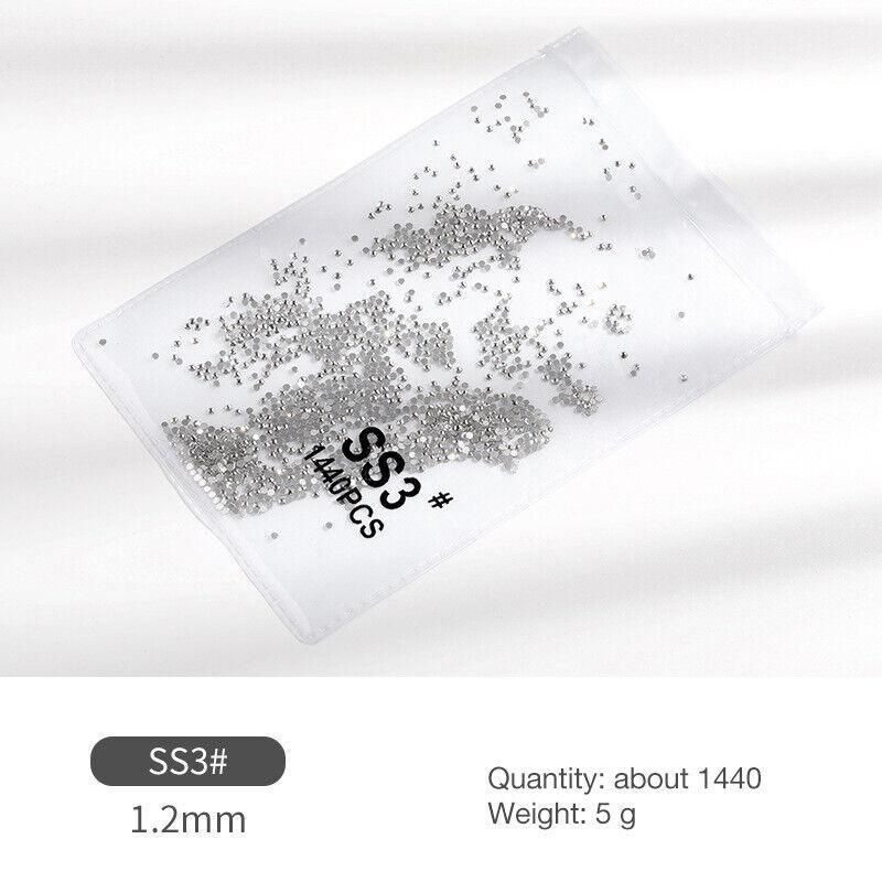 1440Pcs Glitter Rhinestones Crystal Flat Clear Bottom Glass Nail Art Nail view 10