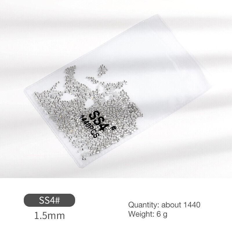 1440Pcs Glitter Rhinestones Crystal Flat Clear Bottom Glass Nail Art Nail view 11