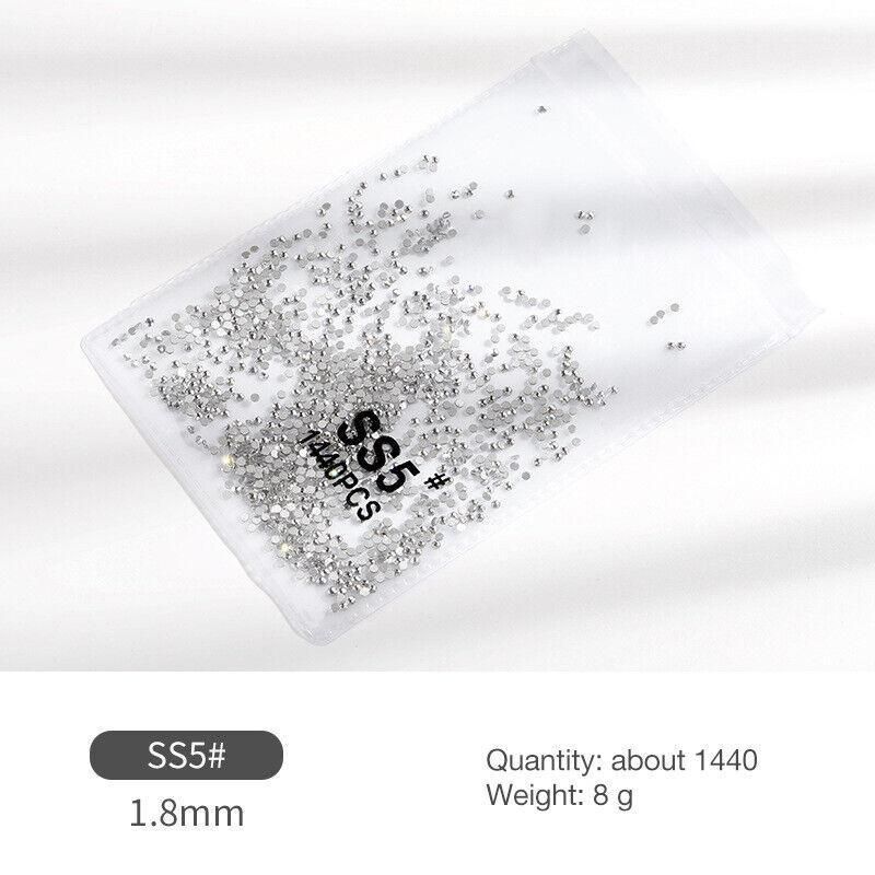 1440Pcs Glitter Rhinestones Crystal Flat Clear Bottom Glass Nail Art Nail view 6