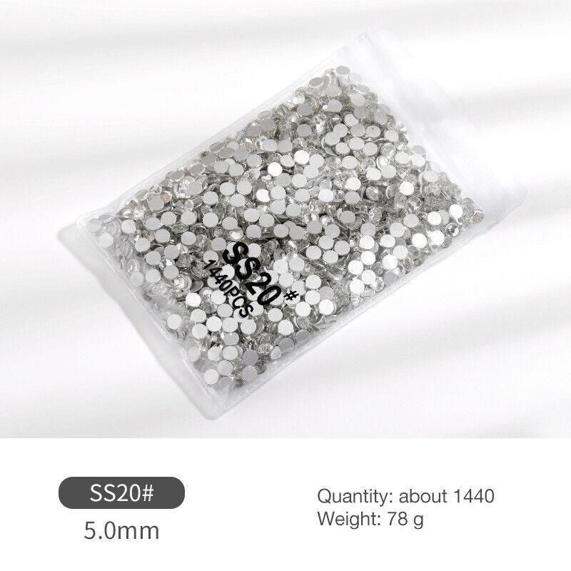 1440Pcs Glitter Rhinestones Crystal Flat Clear Bottom Glass Nail Art Nail view 8