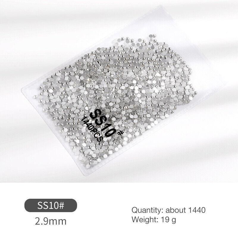 1440Pcs Glitter Rhinestones Crystal Flat Clear Bottom Glass Nail Art Nail view 12