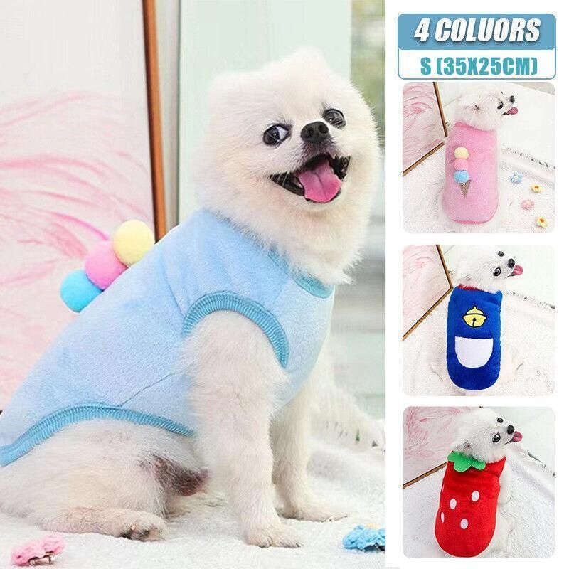 S Size Warm Winter Dog Clothes Soft Fleece Dog Jacket Pet Coat Sweater Cat view 2