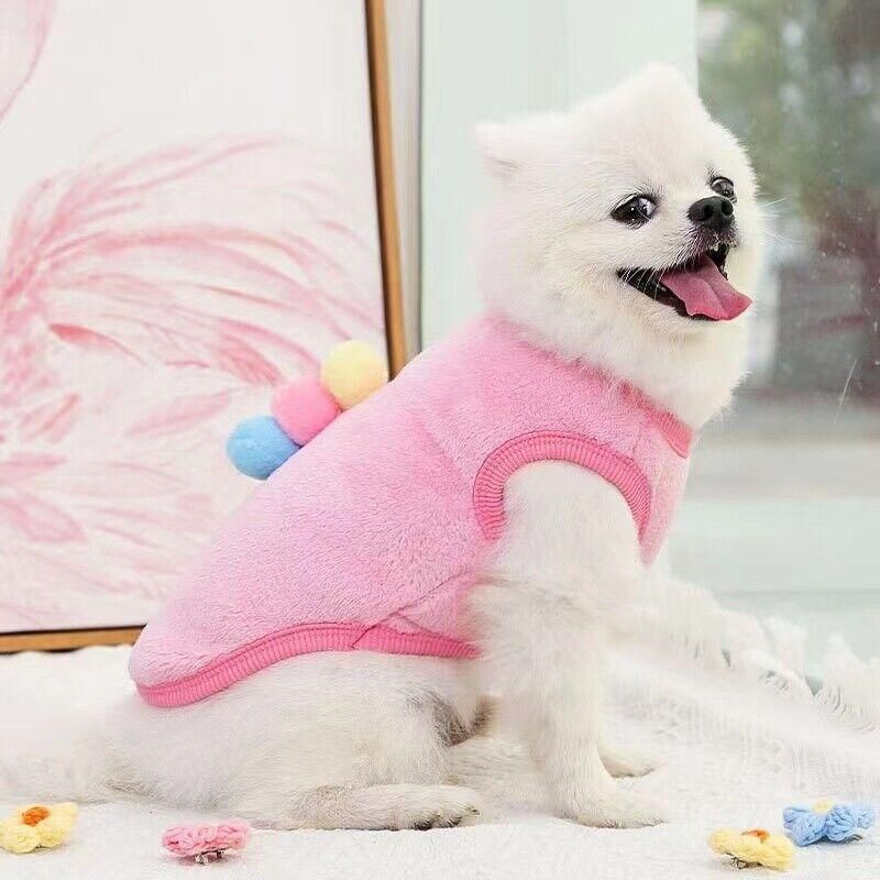 S Size Warm Winter Dog Clothes Soft Fleece Dog Jacket Pet Coat Sweater Cat view 6