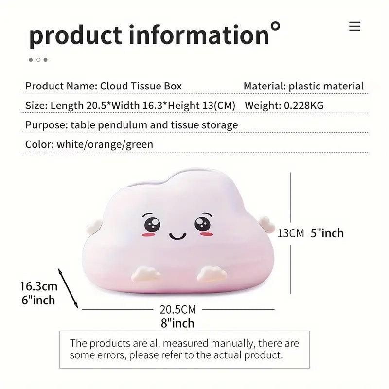 Cute Cartoon Clouds Plastic Tissue Box Desktop Drawer Organizer Storage Box view 3