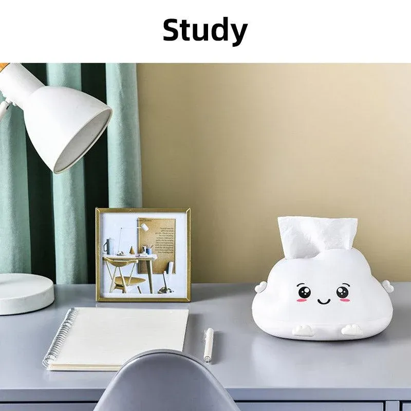 Cute Cartoon Clouds Plastic Tissue Box Desktop Drawer Organizer Storage Box view 8