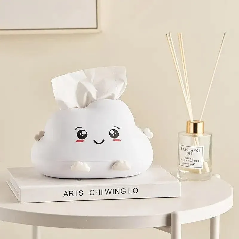 Cute Cartoon Clouds Plastic Tissue Box Desktop Drawer Organizer Storage Box view 9