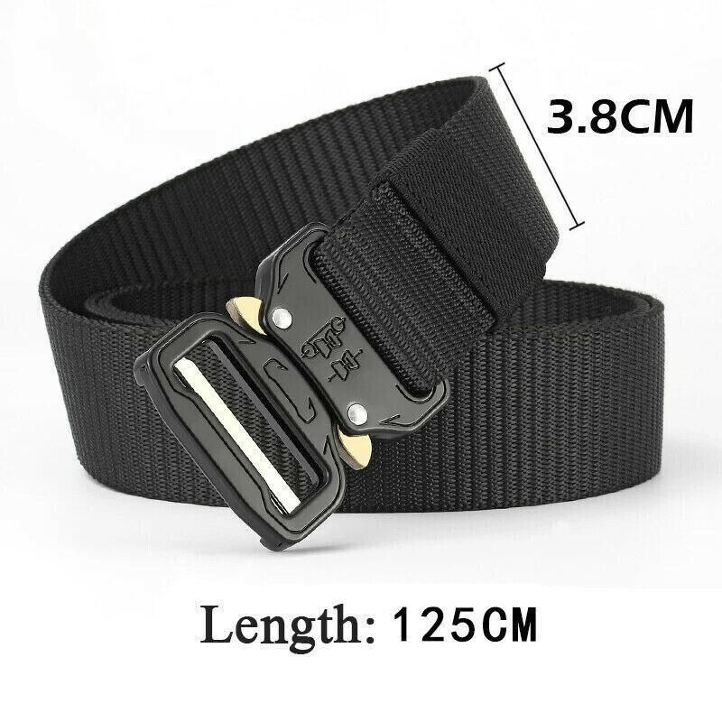 Mens Canvas Outdoor Tactical Belt Heavy Duty Army Waist Web Strap Waistband view 6