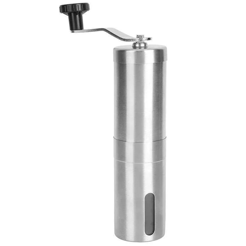 18.8cm Manual Coffee Bean Grinder Stainless Steel Hand Coffee Mill Ceramic Burr view 2