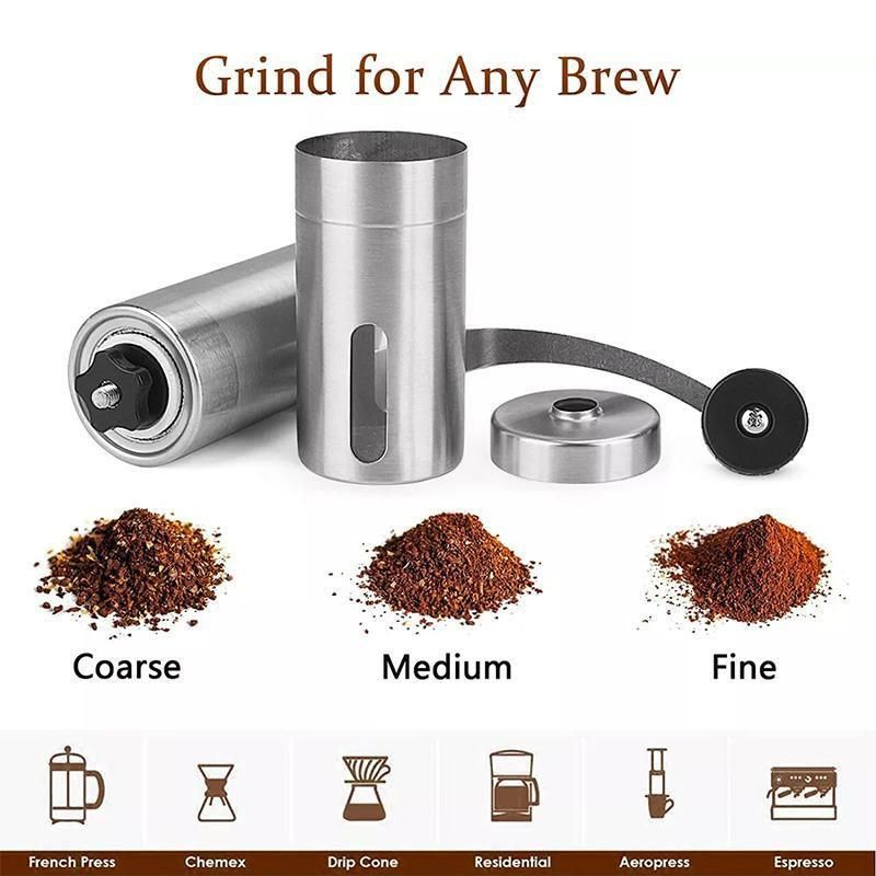 18.8cm Manual Coffee Bean Grinder Stainless Steel Hand Coffee Mill Ceramic Burr view 3