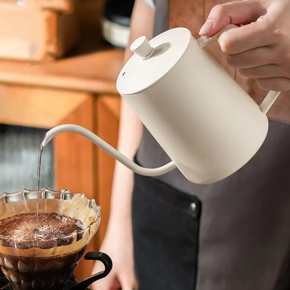 Hand Drip Coffee Pot Stainless Steel Fine Spout Hanging Ear Filter Cup Kettle view 5