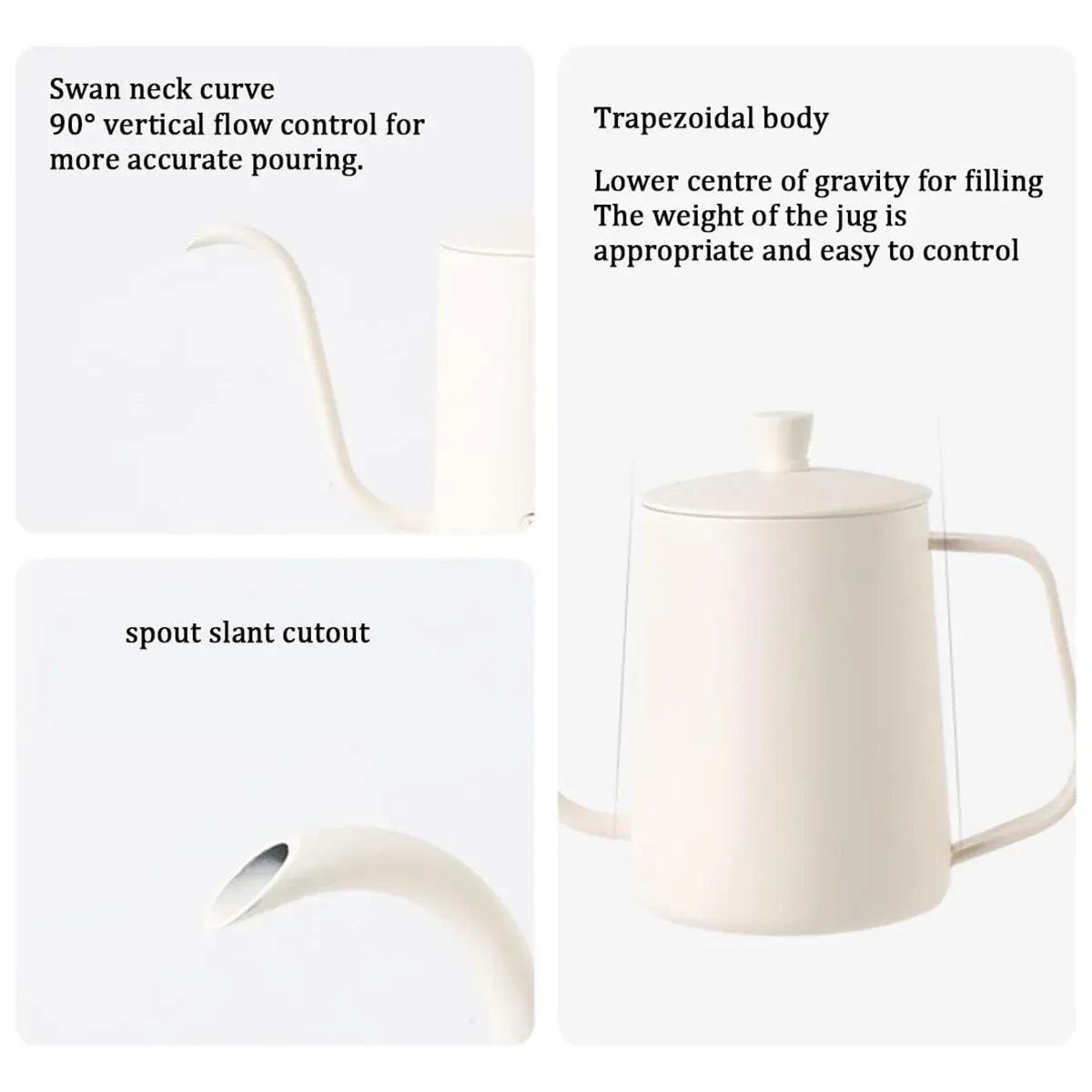 Hand Drip Coffee Pot Stainless Steel Fine Spout Hanging Ear Filter Cup Kettle view 7