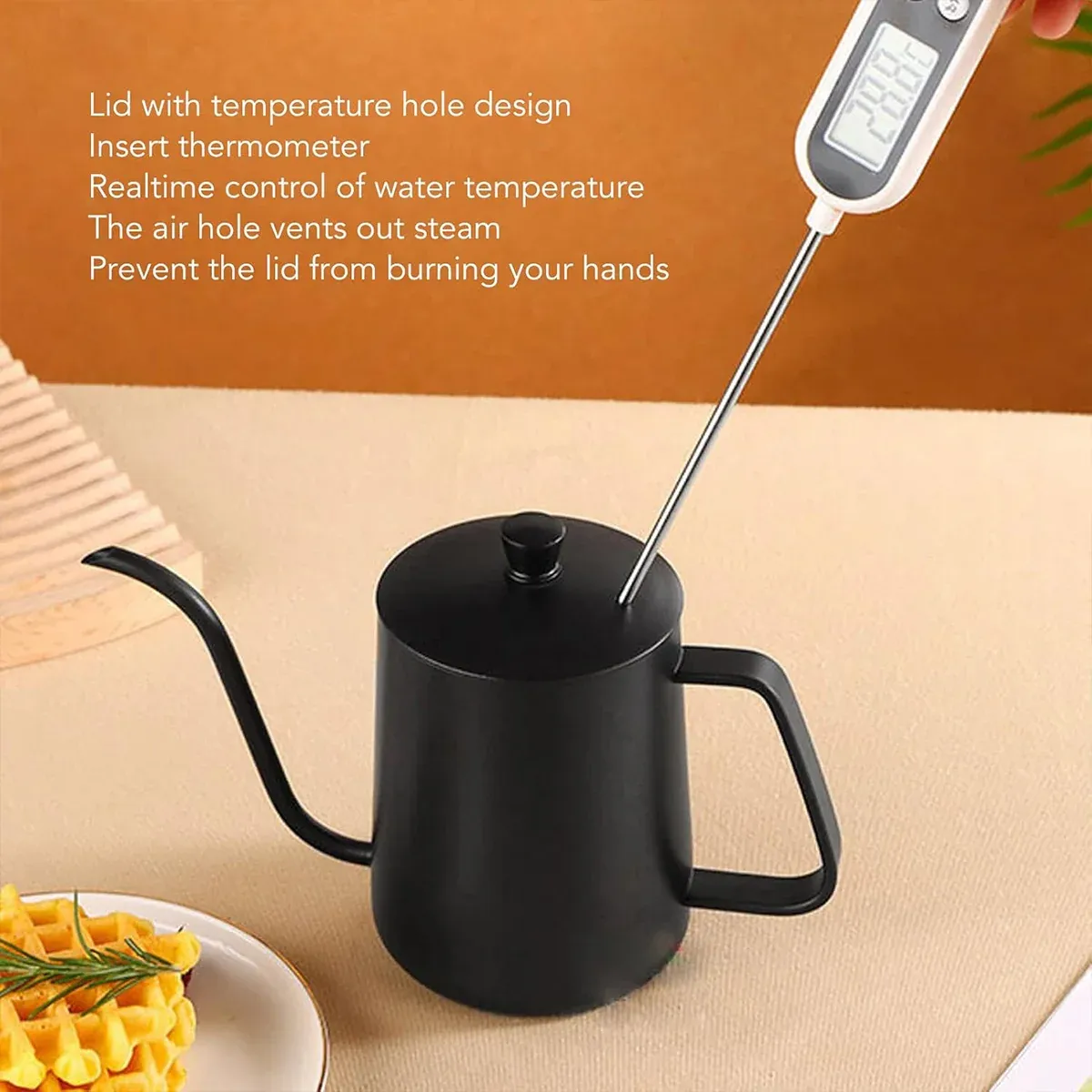 Hand Drip Coffee Pot Stainless Steel Fine Spout Hanging Ear Filter Cup Kettle view 9