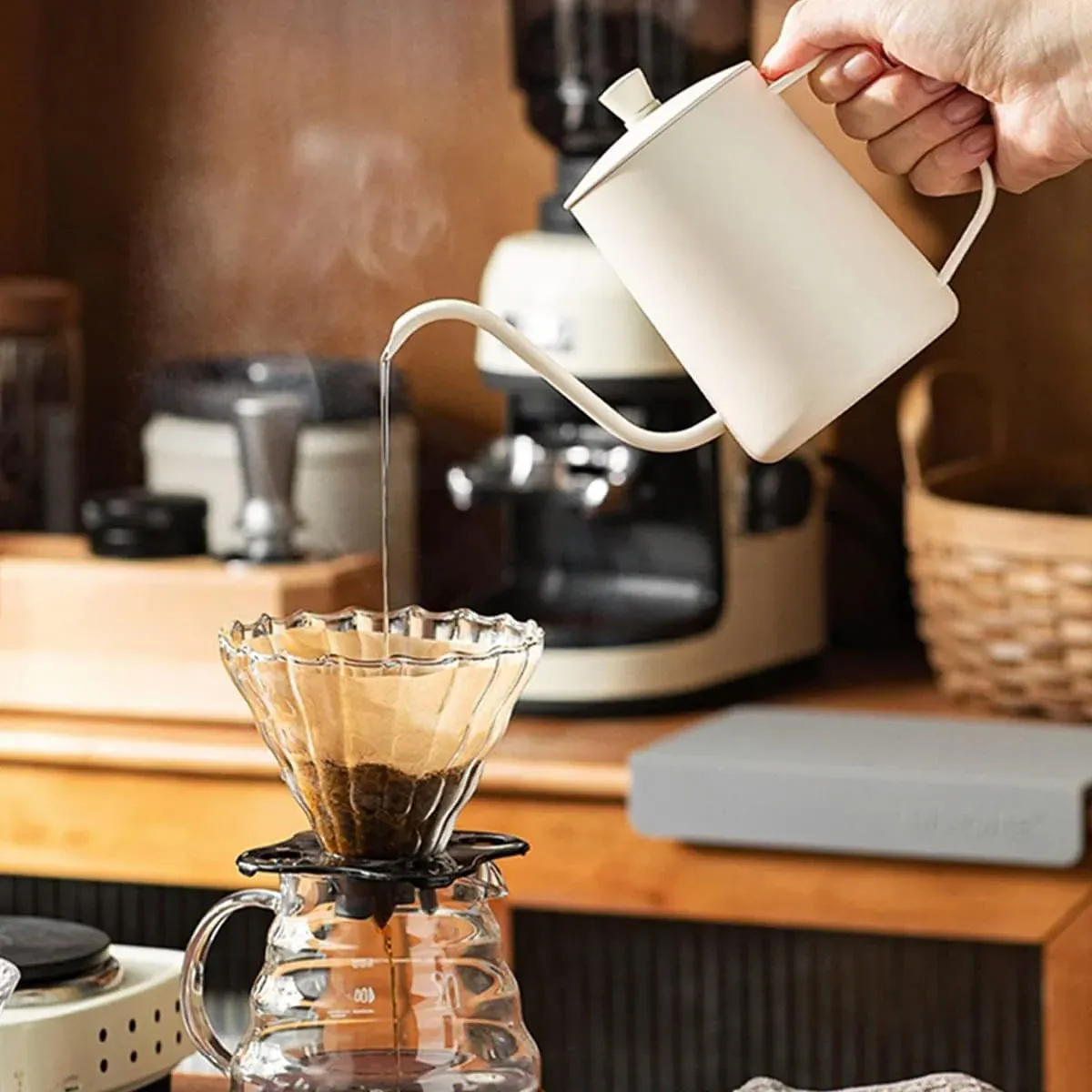 Hand Drip Coffee Pot Stainless Steel Fine Spout Hanging Ear Filter Cup Kettle view 13