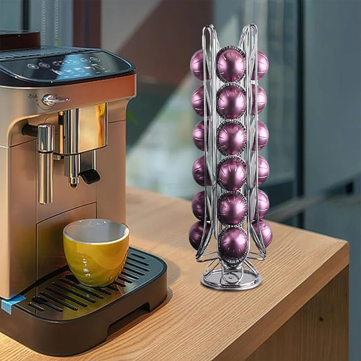 24 Coffee Capsule Holder Rack Storage Stand Pod Display Organizer Shelf Kitchen view 4