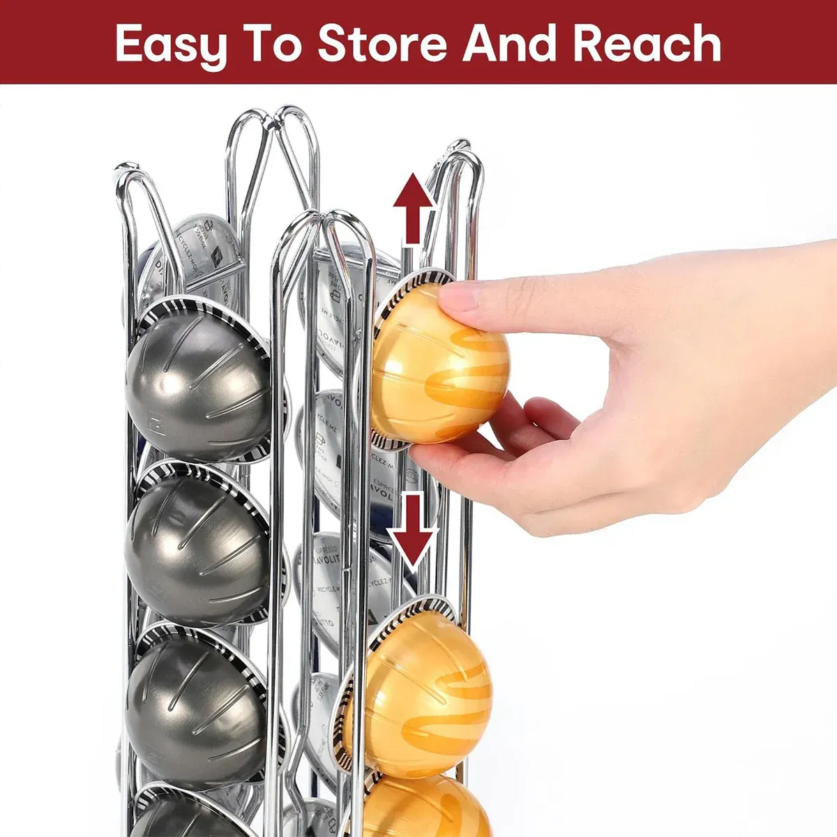 24 Coffee Capsule Holder Rack Storage Stand Pod Display Organizer Shelf Kitchen view 8