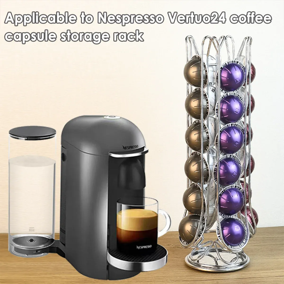 24 Coffee Capsule Holder Rack Storage Stand Pod Display Organizer Shelf Kitchen view 10