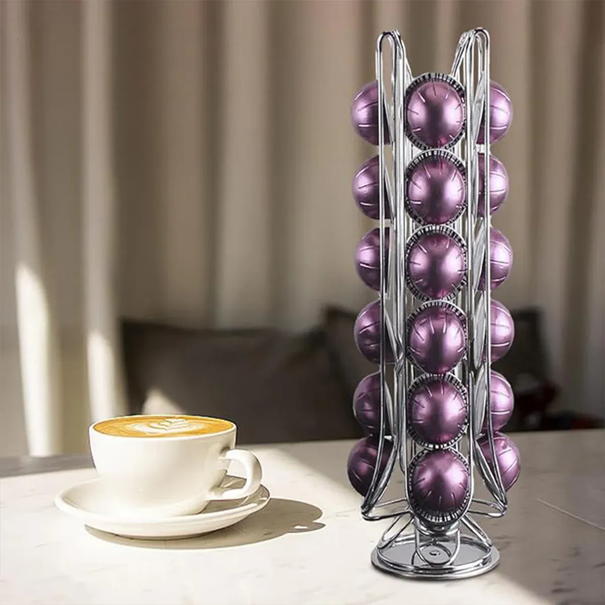 24 Coffee Capsule Holder Rack Storage Stand Pod Display Organizer Shelf Kitchen view 12