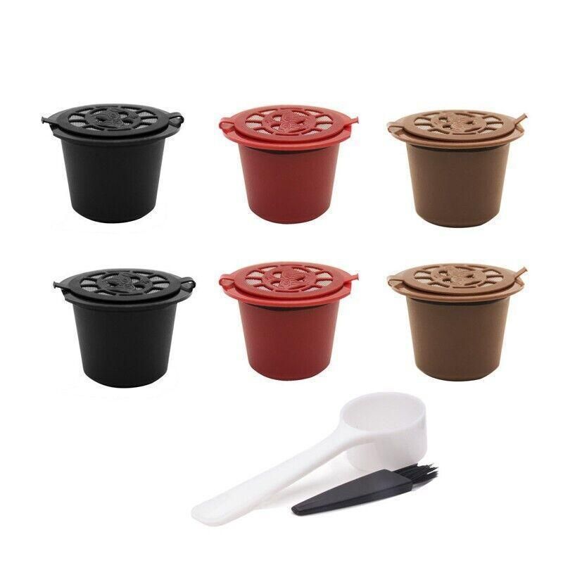 6Pcs For Nespresso Maker Machine Reusable Filter Coffee Capsule Pods view 2