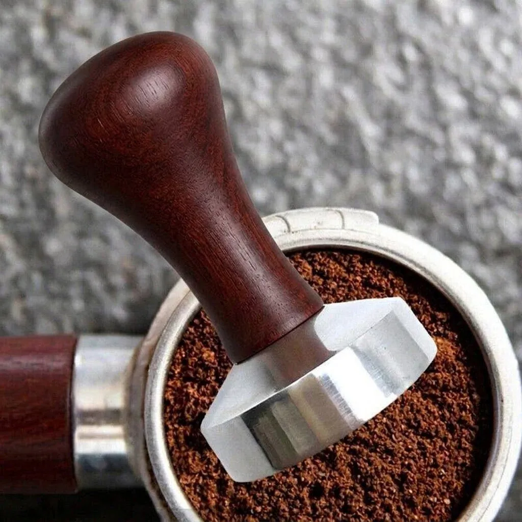 51mm Coffee Tamper Aluminum Alloy Base Wooden Handle for Espresso Machine view 5