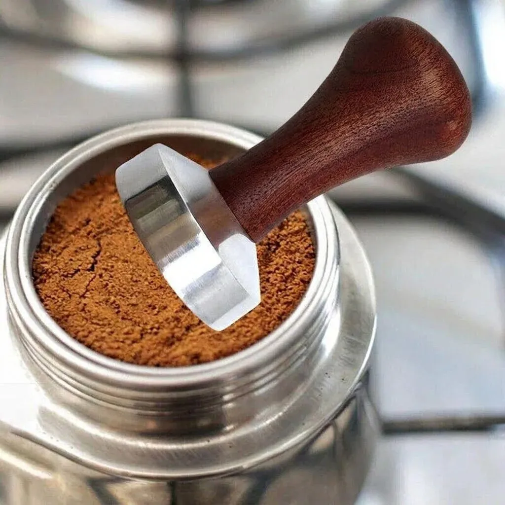 51mm Coffee Tamper Aluminum Alloy Base Wooden Handle for Espresso Machine view 7
