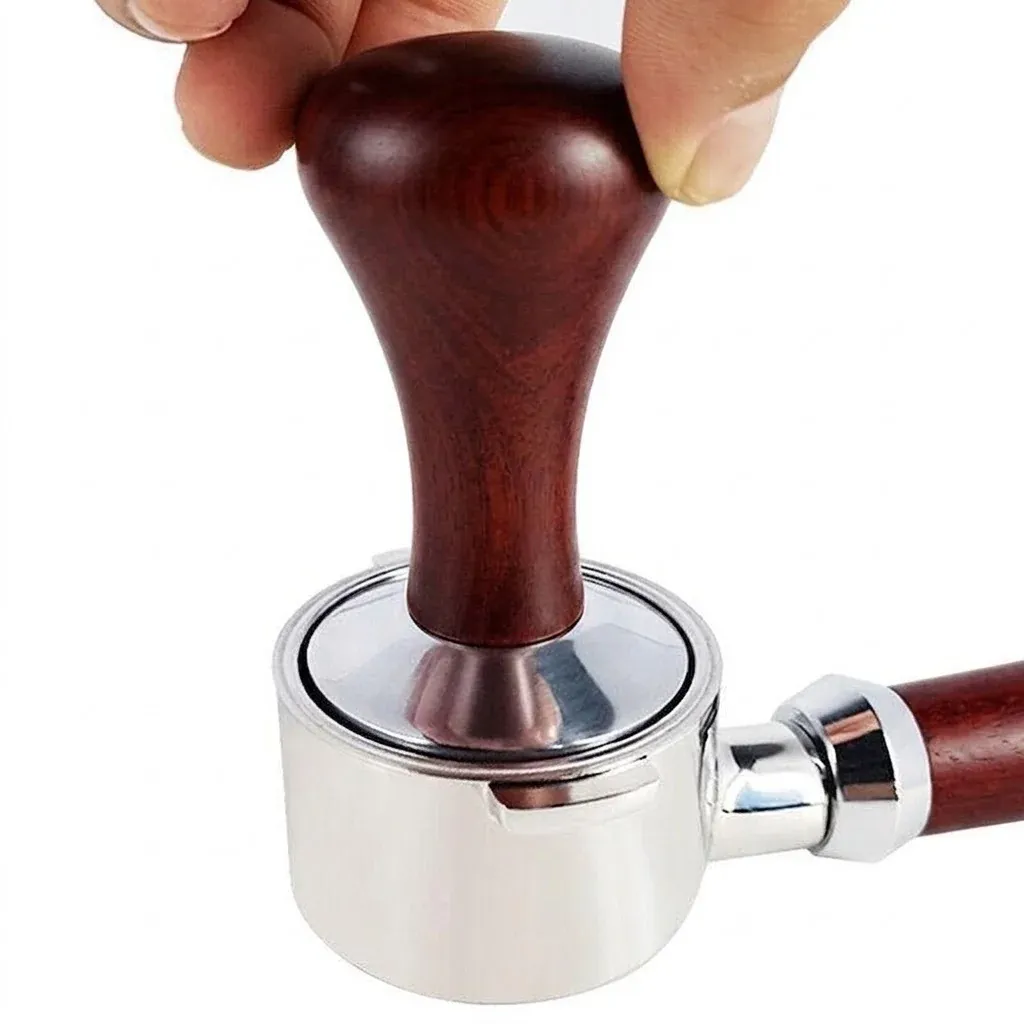 51mm Coffee Tamper Aluminum Alloy Base Wooden Handle for Espresso Machine view 8
