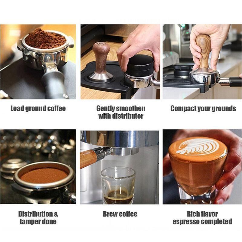 Double Slot Silicone Coffee Tamper Mat | Non-Slip Corner Tamping Pad 21×15×4cm view 5