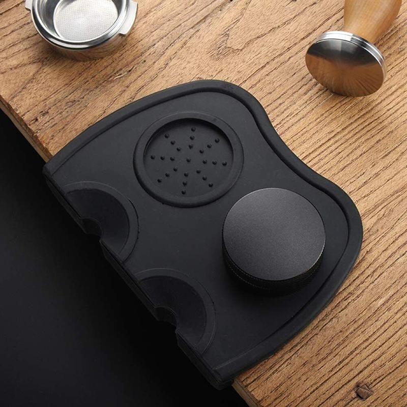 Double Slot Silicone Coffee Tamper Mat | Non-Slip Corner Tamping Pad 21×15×4cm view 6
