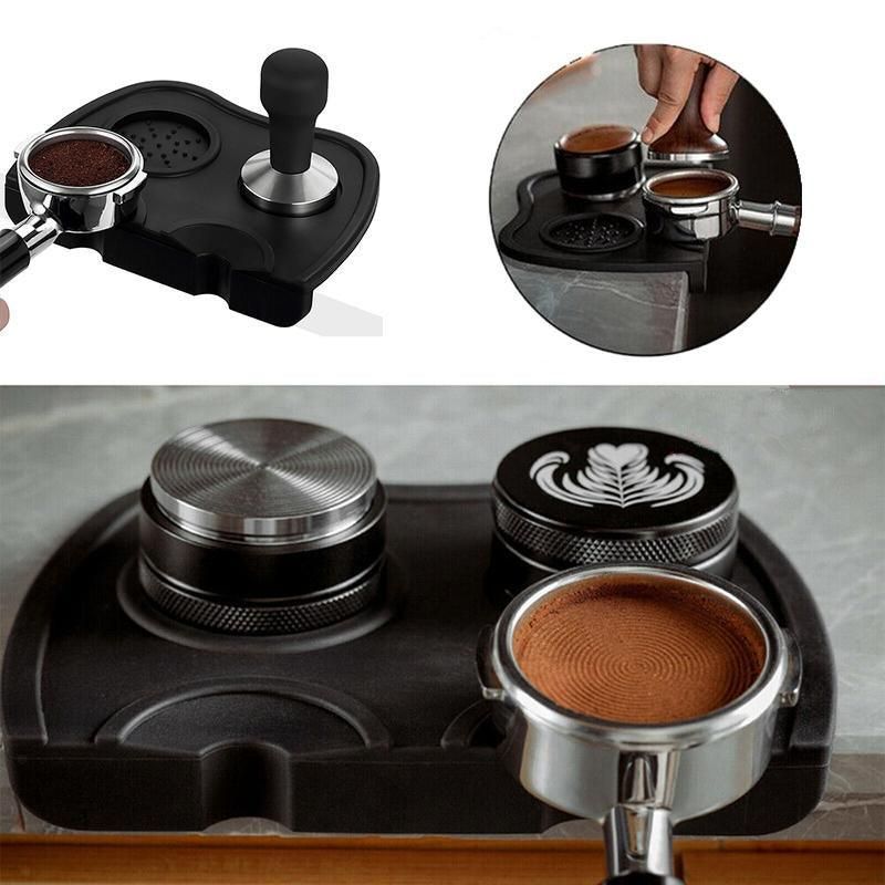 Double Slot Silicone Coffee Tamper Mat | Non-Slip Corner Tamping Pad 21×15×4cm view 7