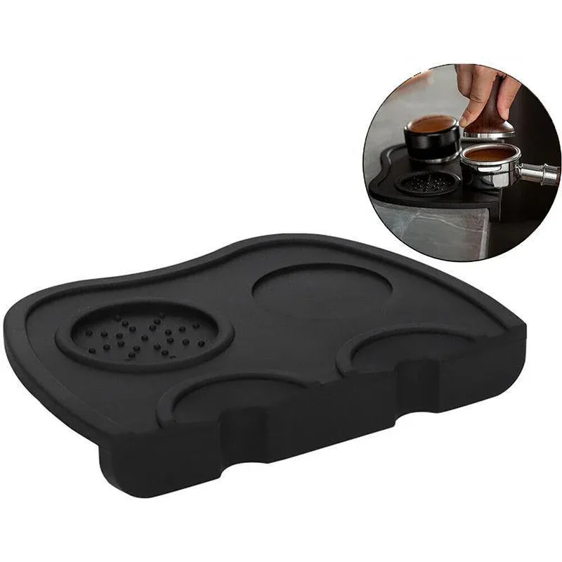 Double Slot Silicone Coffee Tamper Mat | Non-Slip Corner Tamping Pad 21×15×4cm view 8