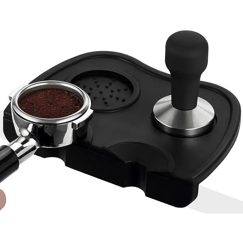 Double Slot Silicone Coffee Tamper Mat | Non-Slip Corner Tamping Pad 21×15×4cm view 11